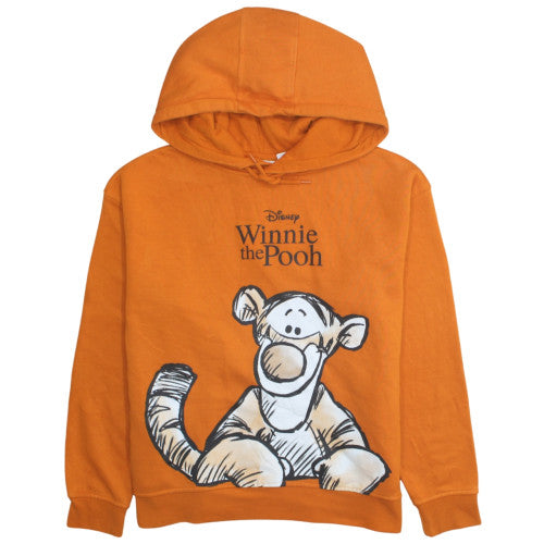 Disney Girls Orange Tigger Hoodie - Medium 10-12 Years Pullover Fleece