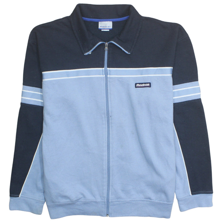 Reebok Men’s Blue Full Zip Logo Sweatshirt Size M Vintage Sportswear