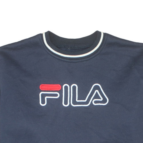 Fila Men Blue Crew Neck Regular Fit Logo Sweatshirt M