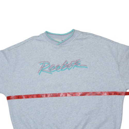 Reebok Womens Grey Crew Neck Pullover Sweatshirt Size 3XL