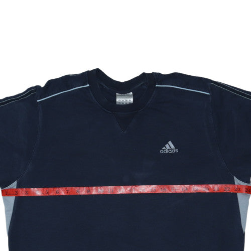 Adidas Men's Blue Crew Neck Pullover Sweatshirt L Sports Fleece
