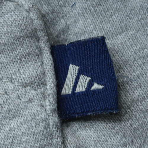 Adidas Men Grey Pullover Hoodie Medium Logo Sports Fleece
