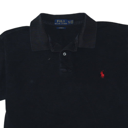 Ralph Lauren Men's Black Custom Fit Polo Shirt XL Slim Cotton
