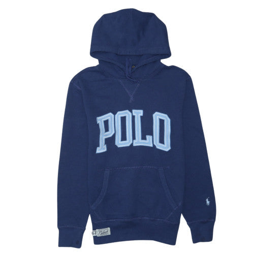 Ralph Lauren Men's Blue Pullover Hoodie XS Logo Fleece
