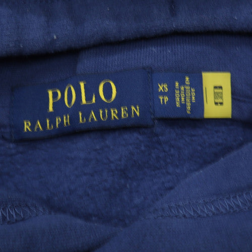 Ralph Lauren Men's Blue Pullover Hoodie XS Logo Fleece