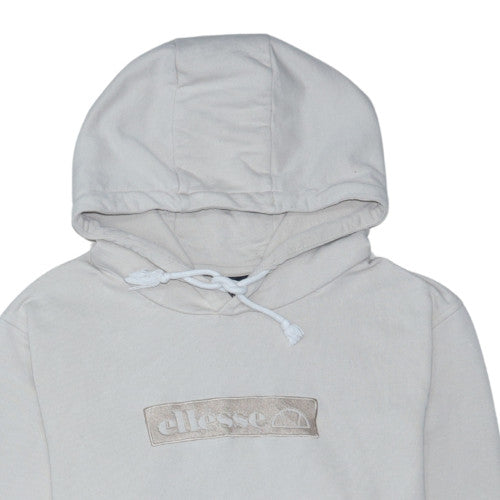 Ellesse Men's Beige Pullover Hoodie UK S Logo Cotton Blend