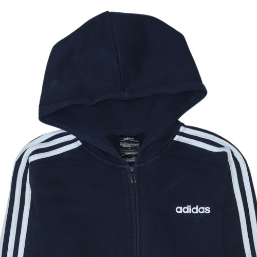 Adidas Men’s Blue Full Zip Hooded Sweatshirt S Regular Fit