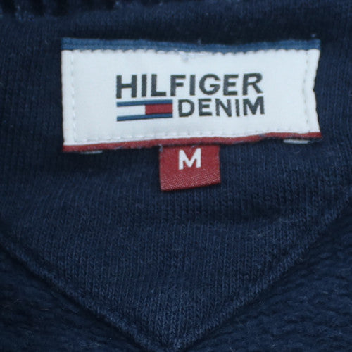 Tommy Hilfiger Boys Navy Pullover Hoodie M Cotton Blend Lined Casual