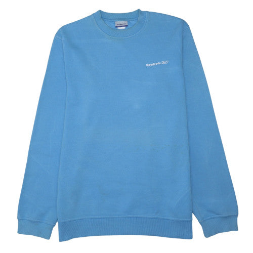 Reebok Men's Blue Pullover Sweatshirt L Crew Neck Fleece Sportswear