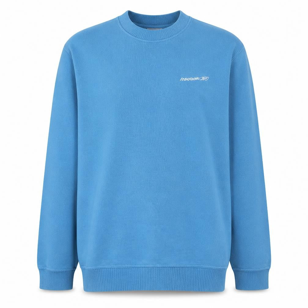 Front view of Reebok Men's Blue Pullover Sweatshirt L Crew Neck Fleece Sportswear