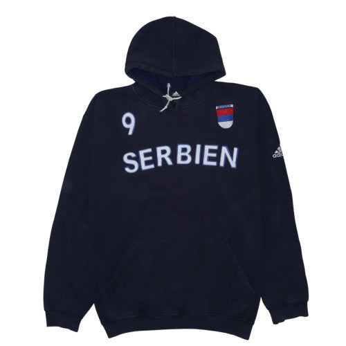 Adidas Men’s Blue 3XL Pullover Hoodie Serbia Sports Fleece