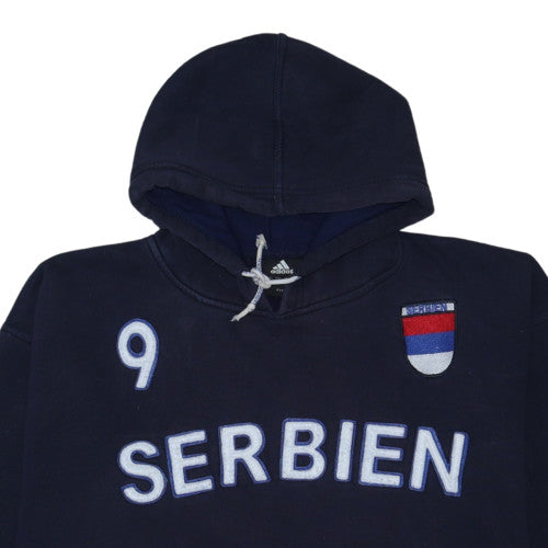 Adidas Men’s Blue 3XL Pullover Hoodie Serbia Sports Fleece