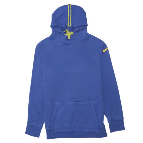 Nike Men Blue Pullover Hoodie M Sports Cotton Logo Hooded