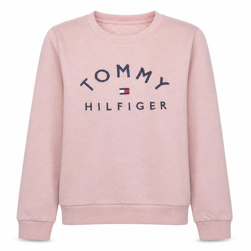 Tommy Hilfiger Women Pink Cotton Blend Sweatshirt Size M Crew Neck