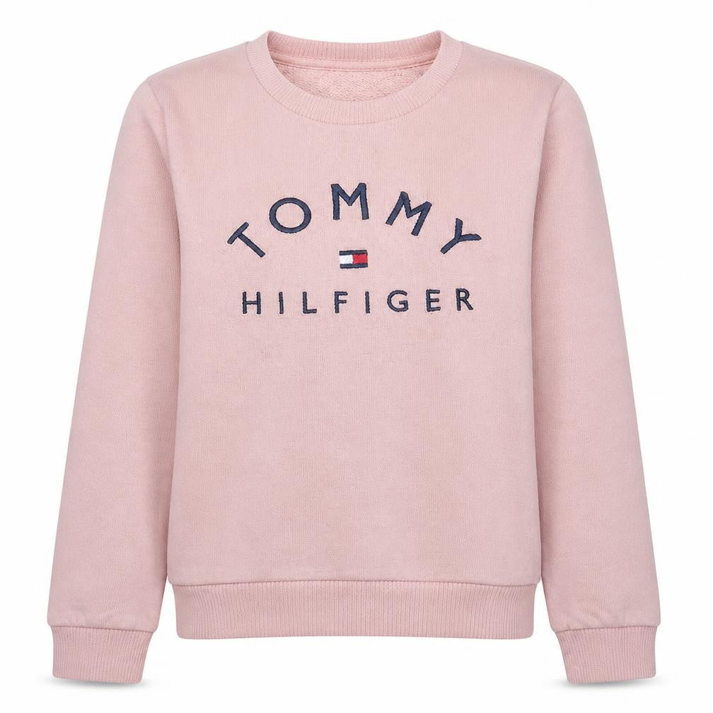 Tommy Hilfiger Women Pink Cotton Blend Sweatshirt Size M Crew Neck