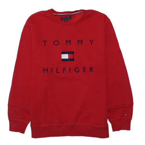 Tommy Hilfiger Men's Red XL Pullover Sweatshirt Crew Neck Logo