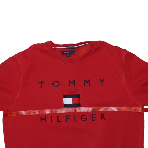 Tommy Hilfiger Men's Red XL Pullover Sweatshirt Crew Neck Logo