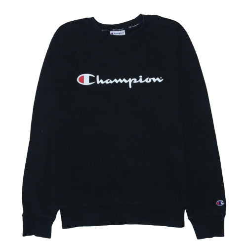 Champion Men's Black L Pullover Crew Neck Logo Sweatshirt