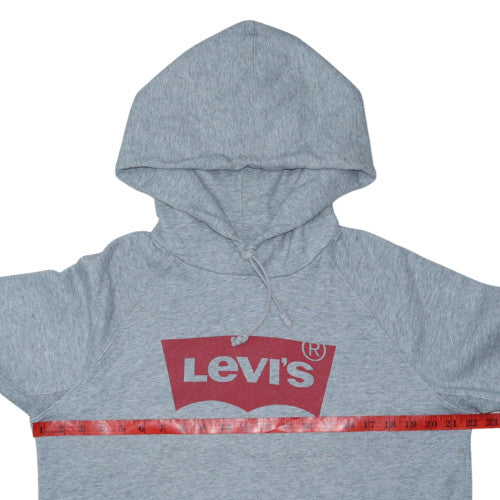 Levi's Mens Grey Pullover Hoodie M Logo Graphic Sweatshirt