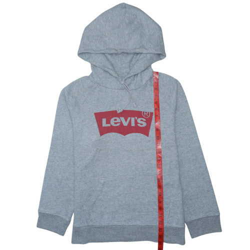 Levi's Mens Grey Pullover Hoodie M Logo Graphic Sweatshirt