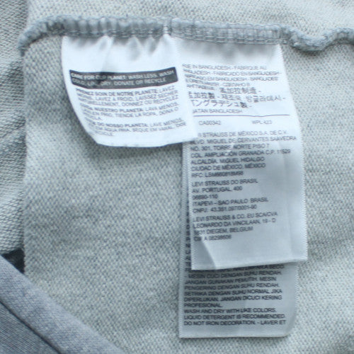 Levi's Mens Grey Pullover Hoodie M Logo Graphic Sweatshirt