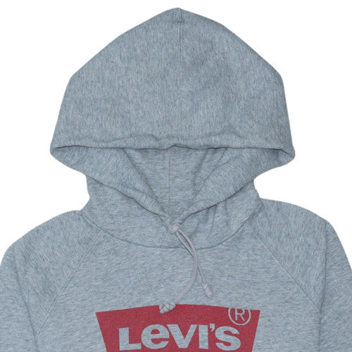 Levi's Mens Grey Pullover Hoodie M Logo Graphic Sweatshirt