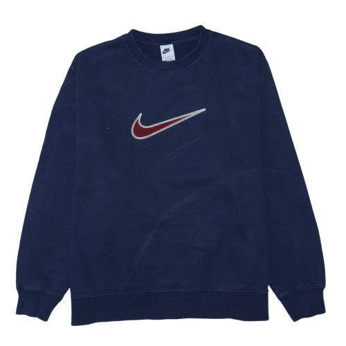 Nike Men's Blue 2XL Embroidered Swoosh Pullover Sweatshirt