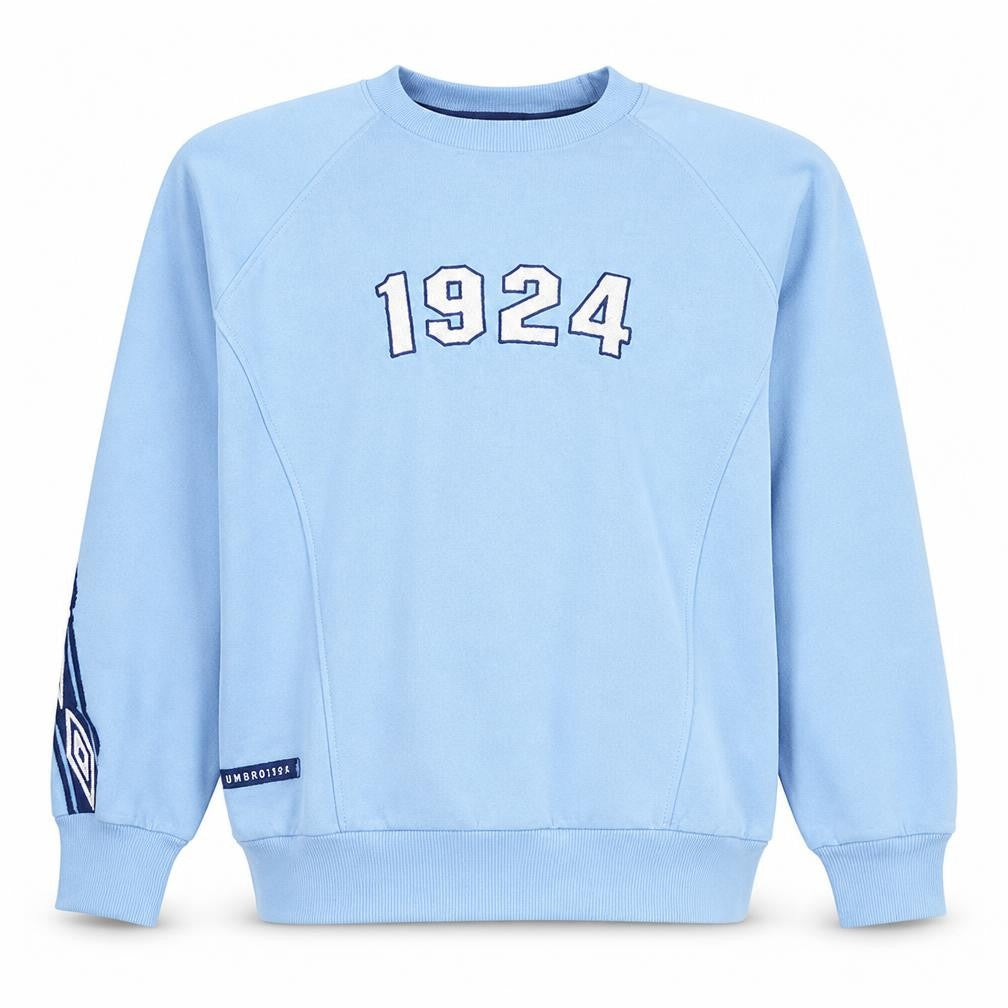 Front view of Umbro Men's Blue 1924 Pullover Sweatshirt, size L