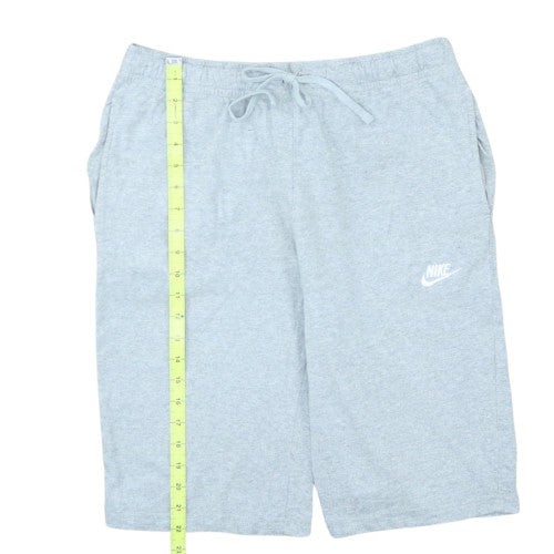 Nike Men's Grey Sweat Shorts M Elastic Waist Drawstring Pockets