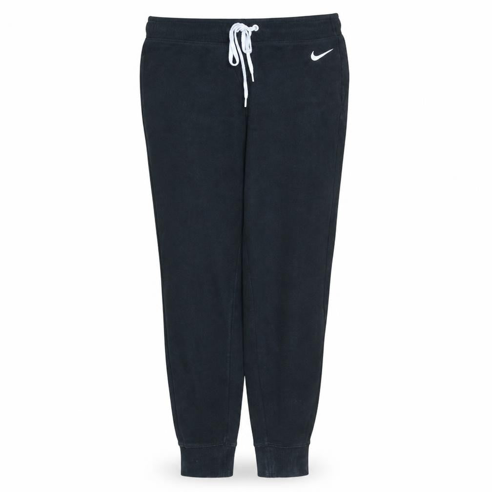 Front view of Nike men’s black jogger trousers l regular fit cotton blend