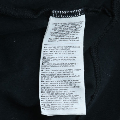 Nike Womens Black Full Zip Hoodie Size M Cotton Blend Casual Sportswear