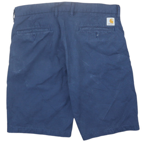 Carhartt Mens Blue Chino Shorts Size 34 Regular Fit Cotton Blend