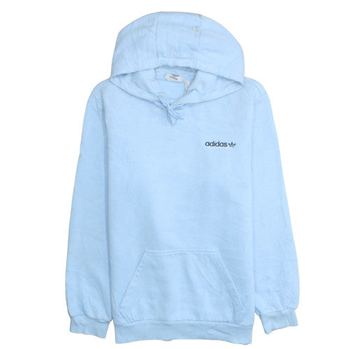 Adidas Mens Blue Pullover Hoodie M Regular Fit Logo Fleece
