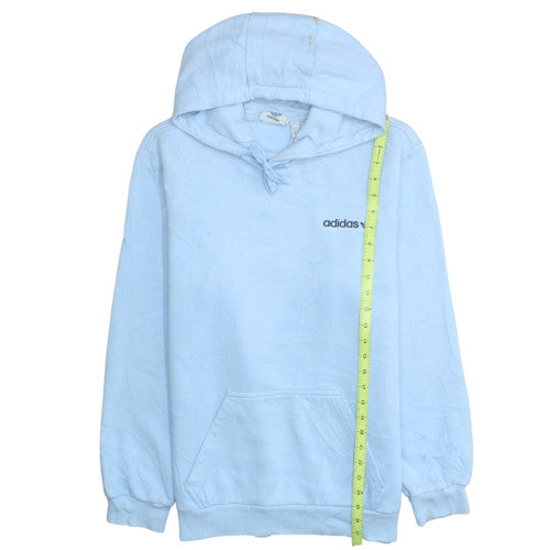 Adidas Mens Blue Pullover Hoodie M Regular Fit Logo Fleece