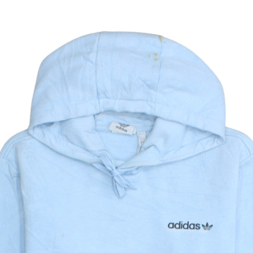 Adidas Mens Blue Pullover Hoodie M Regular Fit Logo Fleece