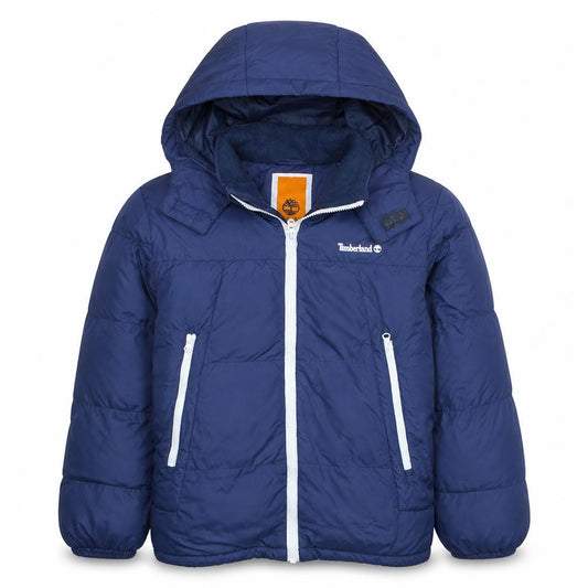 Timberland Boys Blue Hooded Puffer Jacket Size 12 Years Winter Coat