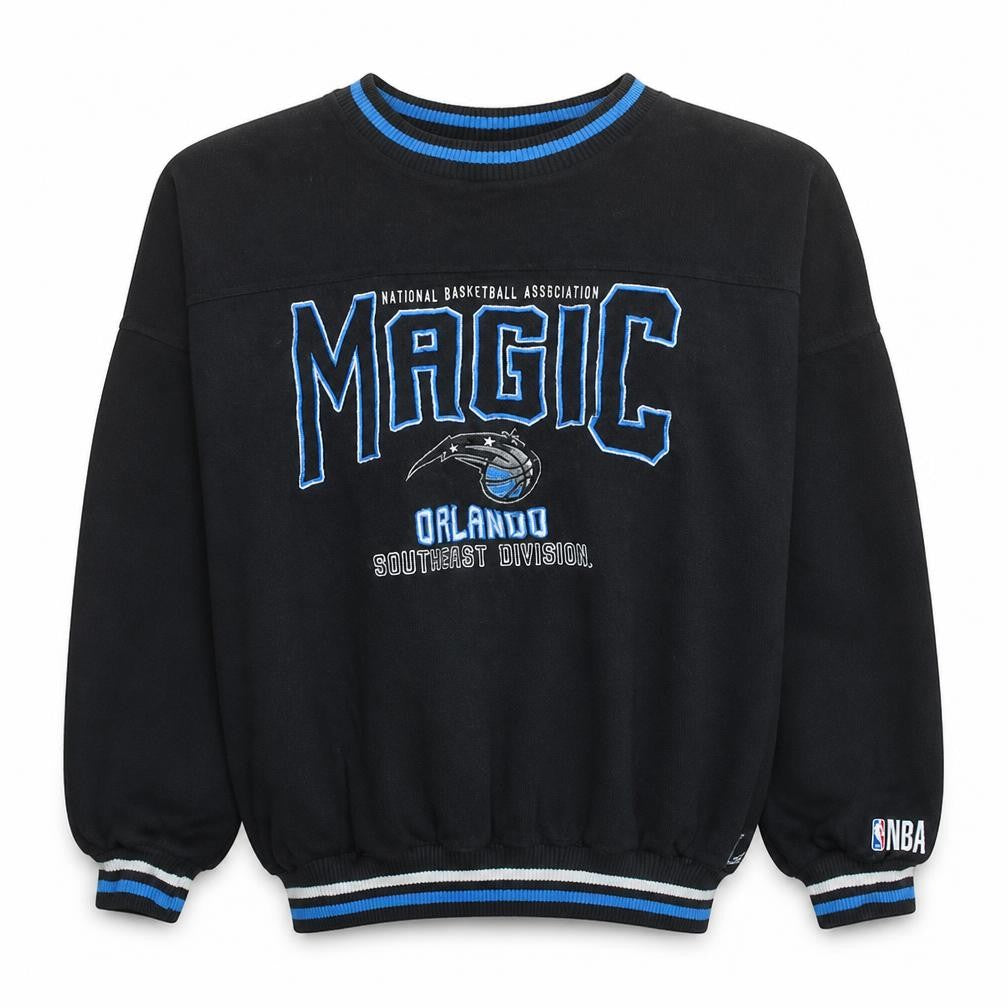 Front view of NBA Orlando Magic unisex black small pullover sweatshirt