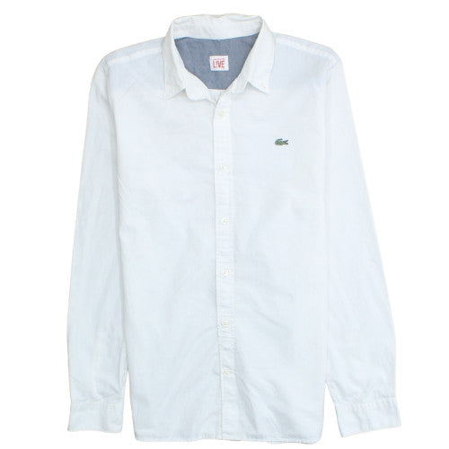 Lacoste Women White Cotton Long Sleeve Button-Up Shirt Size 12