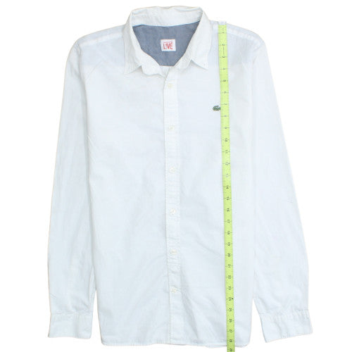 Lacoste Women White Cotton Long Sleeve Button-Up Shirt Size 12
