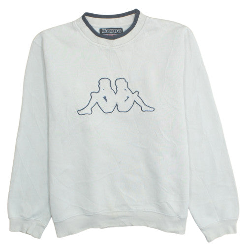 Kappa Men's White Medium Pullover Sweatshirt Logo Sportswear Vintage