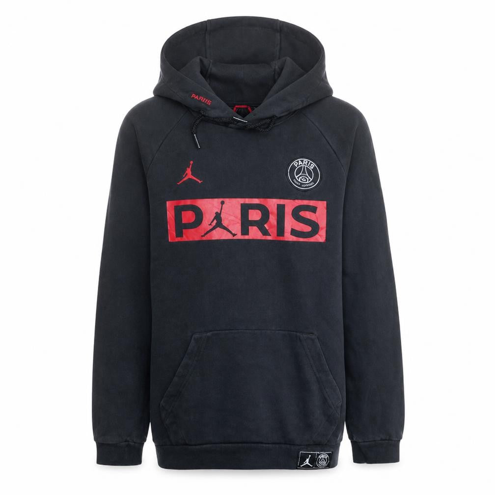 Front view of Jordan PSG Men's Black Pullover Hoodie, size S, Sportswear