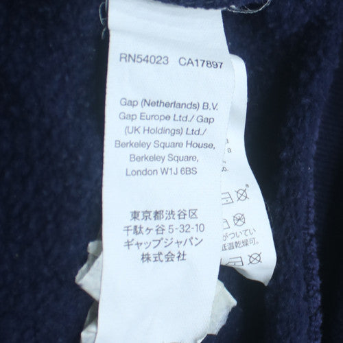 GAP Women Navy Blue Full Zip Hoodie Size L Cotton Blend Casual