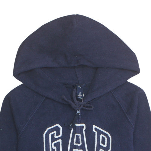GAP Women Navy Blue Full Zip Hoodie Size L Cotton Blend Casual