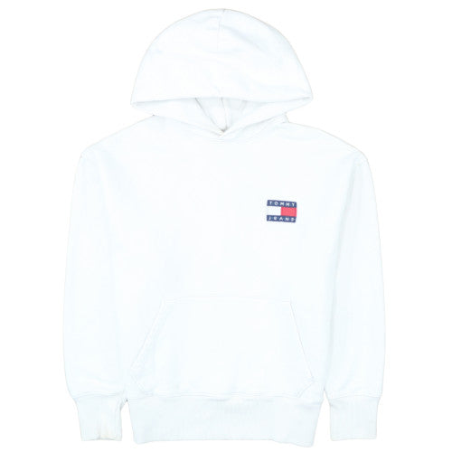Tommy Jeans Women's White Small Pullover Hoodie with Logo