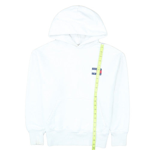 Tommy Jeans Women's White Small Pullover Hoodie with Logo