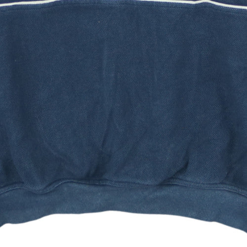 Fred Perry Men's Blue XL 1/4 Zip Cotton Logo Pullover Sweatshirt