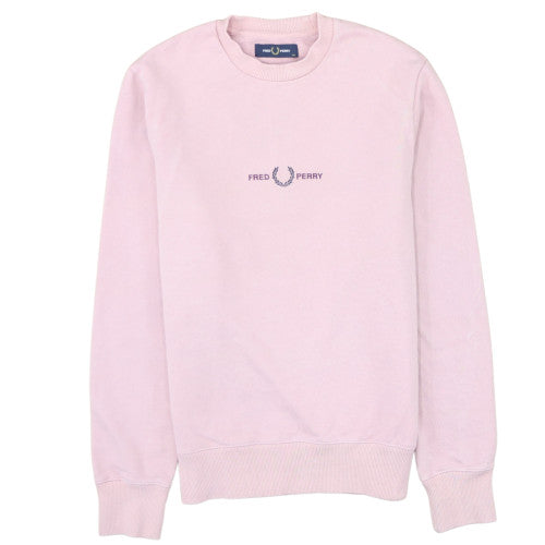 Fred Perry Womens Pink XS Crew Neck Pullover Sweatshirt