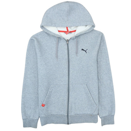 Puma Mens Grey Full Zip Hoodie Size M Regular Fit Sports Fleece
