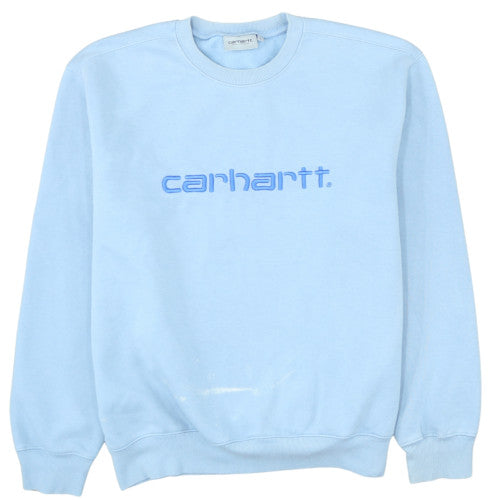 Carhartt Men's Blue Logo Crew Neck Sweatshirt Size L