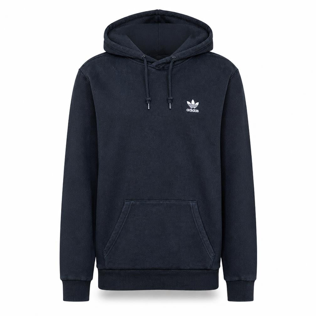 Front view of Adidas men’s black xs pullover hoodie fleece sweatshirt